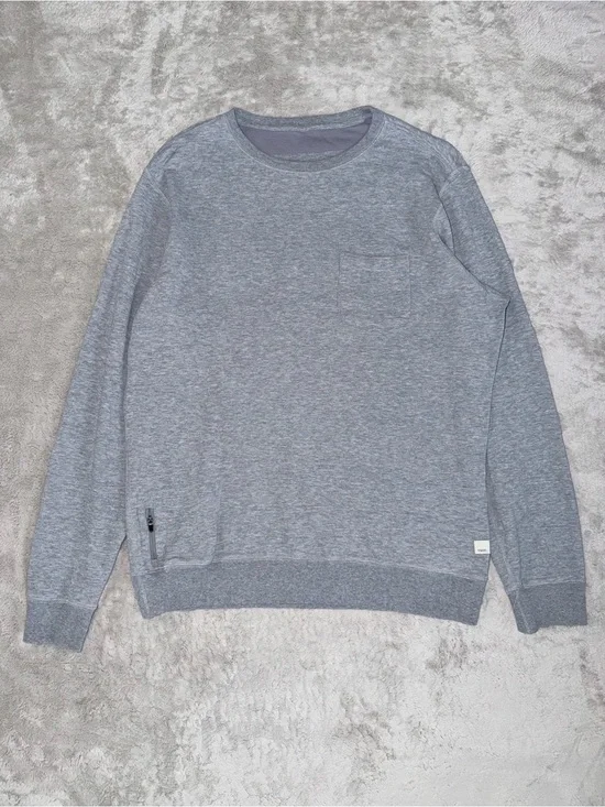 Vuori Men’s Jeffreys Pullover Long Sleeve Crew Neck Size Large In Heather Grey