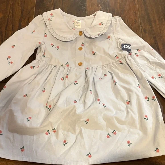 OshKosh B'gosh White Dress with Pink Floral Pattern