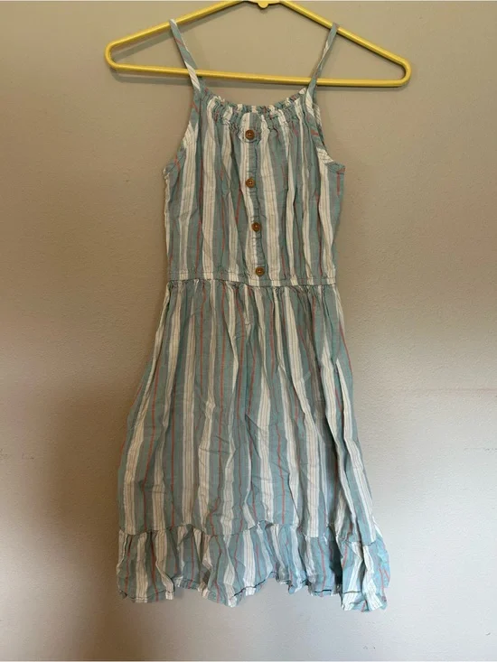 Oshkosh Girls' Striped Spaghetti-Strap Dress - Blue & White