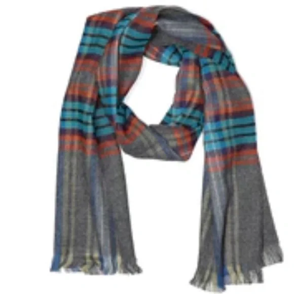 Barneys New York Flannel Plaid Scarf