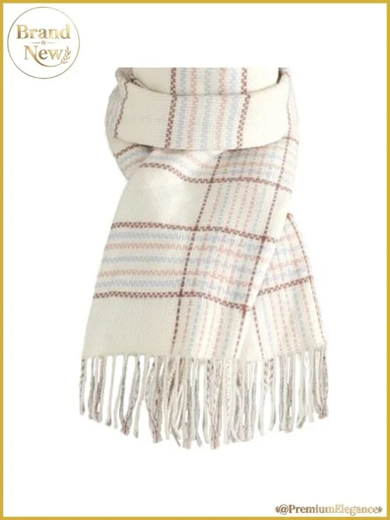 Women's Winter Scarf Warm Plaid Pashmina Shawl Wrap Polyester
