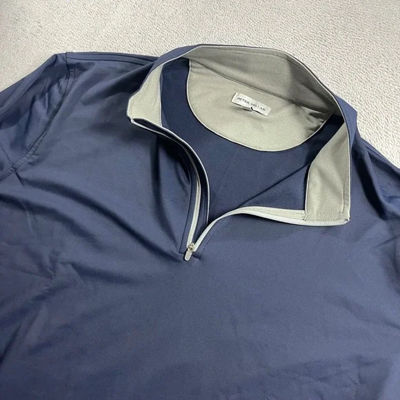 Peter Millar Perth Mens XXL Navy Blue Quarter Zip Pullover Golf Sweater ME0EK40