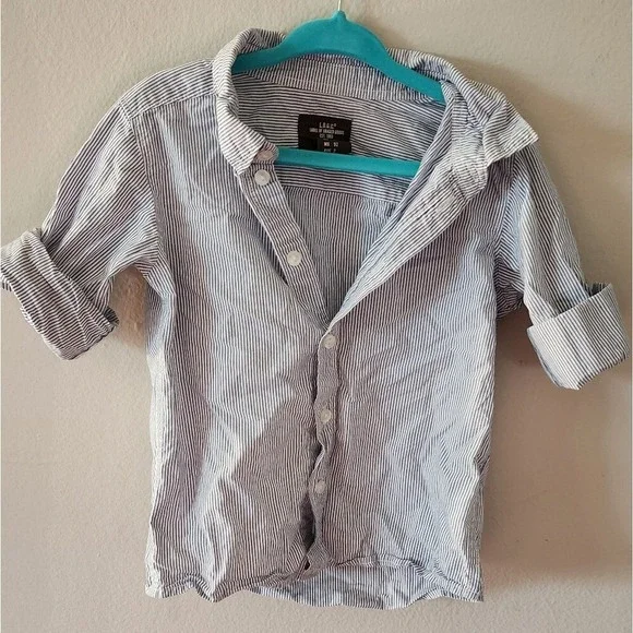 Oshkosh Blue And White Striped Shirt Baby Boy Size‎ 1.5 To 2