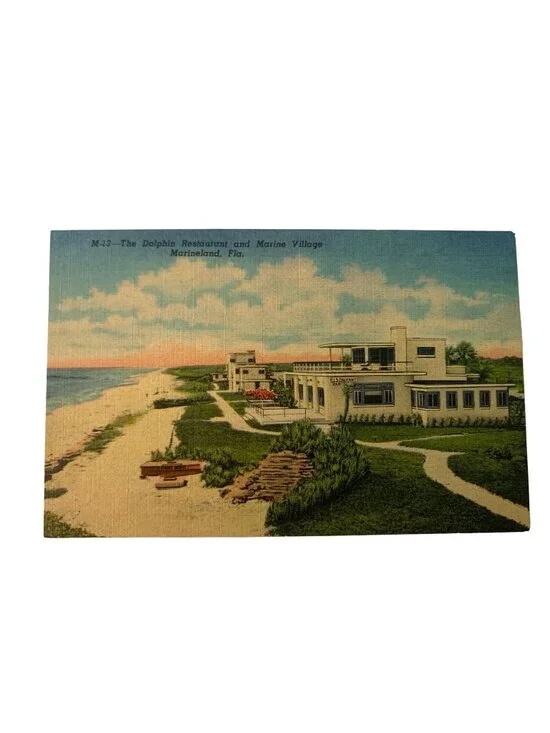 Marineland, Florida Postcard The Dolphin Restaurant and Marine Village Vintage