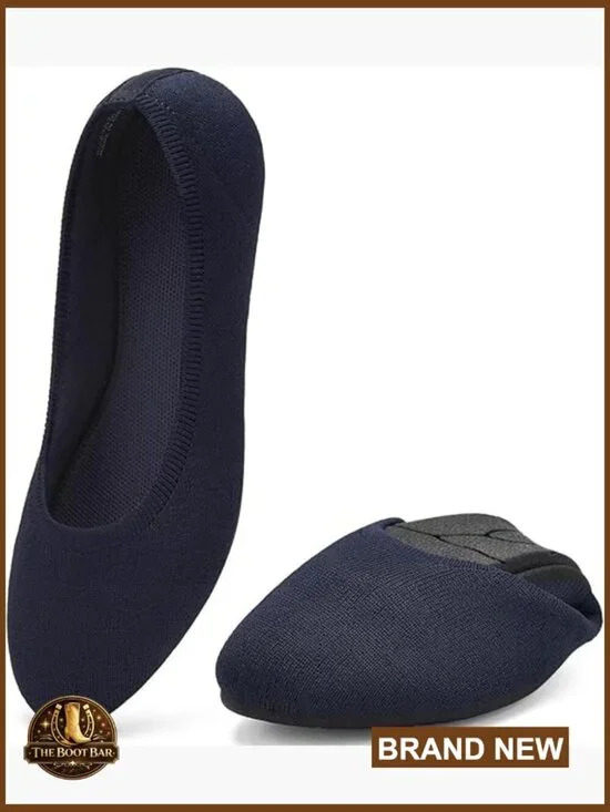 Breathable Knit Ballet Flats Slip On Comfortable Walking Shoes Work