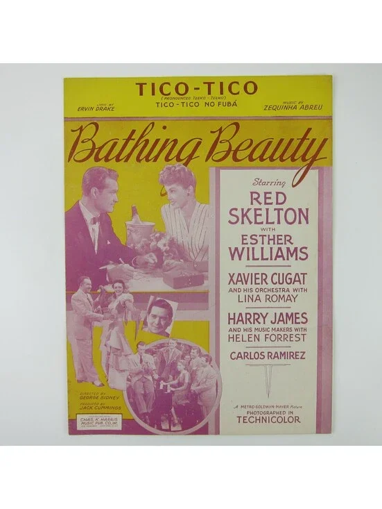 Sheet Music Tico - Tico Bathing Beauty Red Skelton Esther Williams Vintage 1943