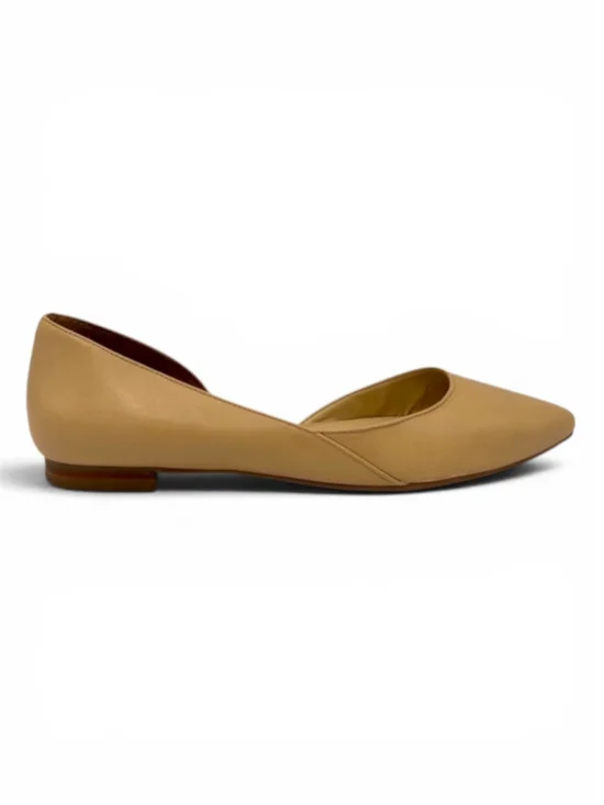MARC FISHER Sunny Half D'orsay Flat In Beige Leather Size 7.5