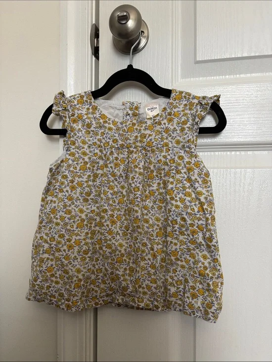 OshKosh B'gosh White and Yellow Floral Sleeveless Top