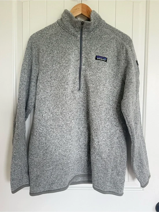 Patagonia Men’s Better Sweater 1/4 Zip Fleece Pullover Heather Gray Medium