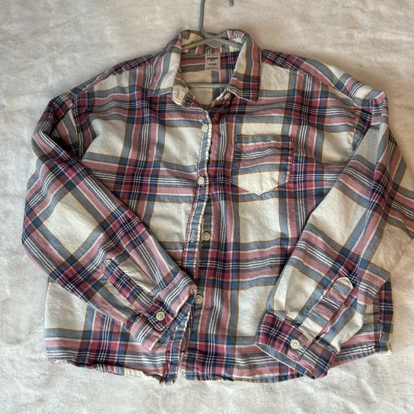OshKosh Plaid Button Up Shirt Boys Size 8 Youth