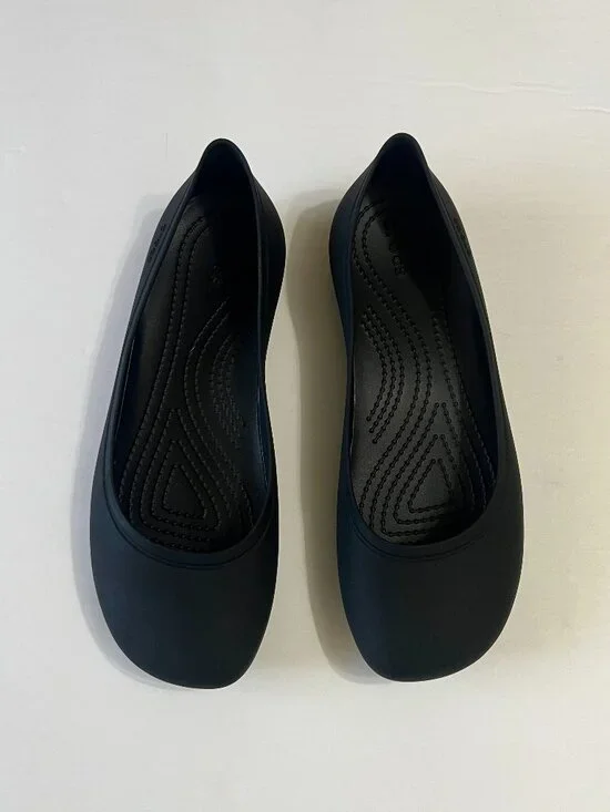 Crocs Brooklyn 209384-001 Ballet Flats Women's US 7 Black Slip On Comfort QLW359