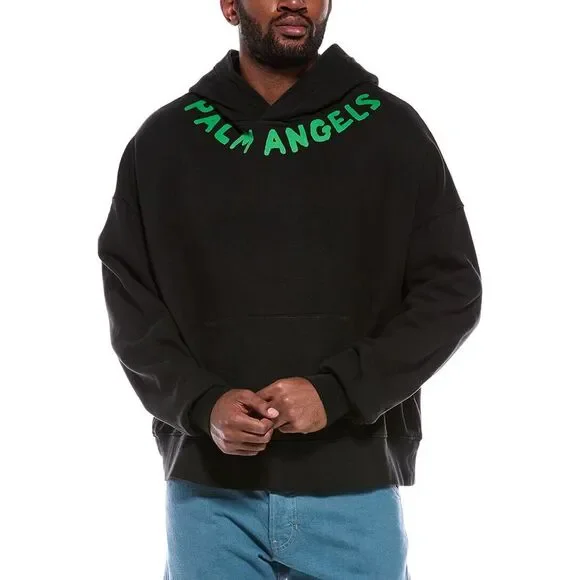 Palm Angels Mens Hooded Sweatshirt, Black