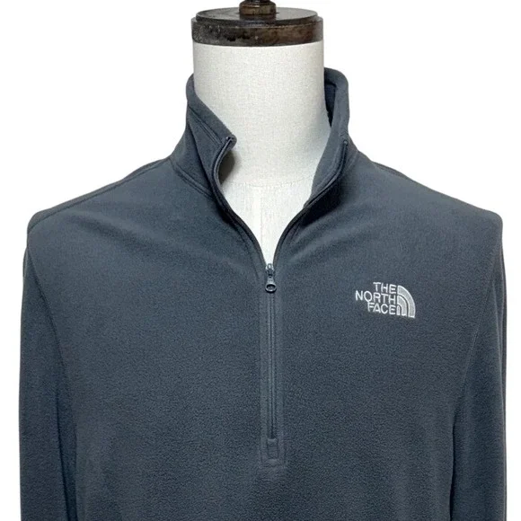 The North Face 1/4 Zip Pullover Mens Large Gray Fleece Long Sleeve Sweater