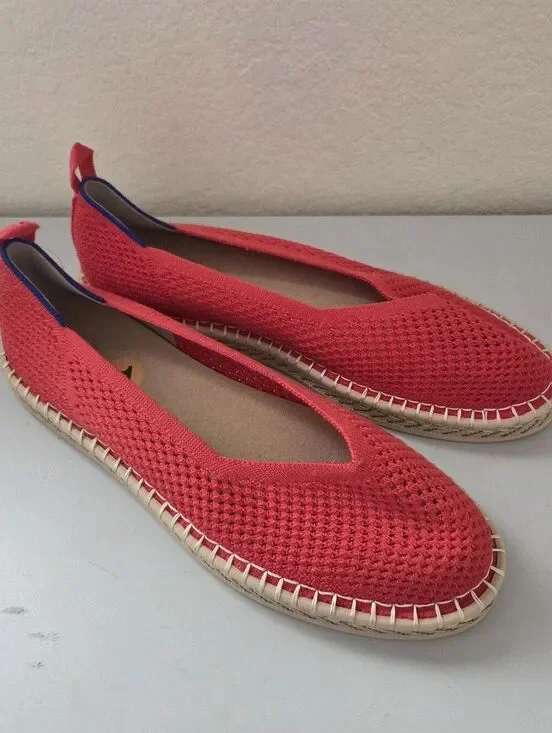 Rothy's The Espadrille Flat Size New Red Hot Slip On Flats Comfort Knit Size 11
