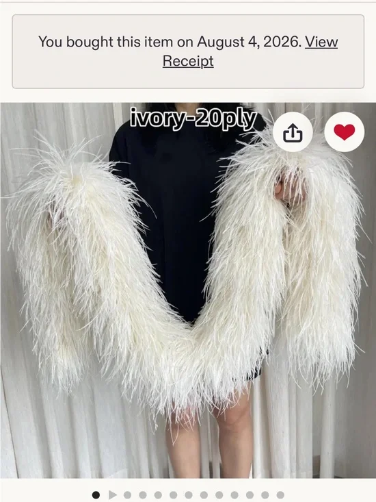 Ivory Feather Trim Shawl Coat - Women’s Statement Outerwear