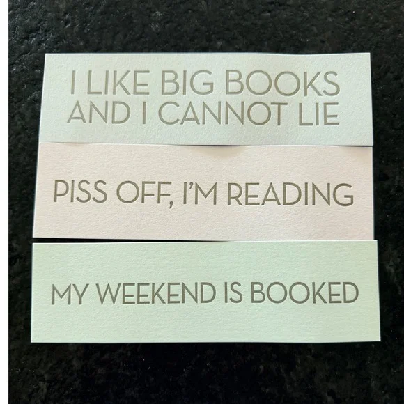 Letterpress PDX Bookmarks Set of 3‎ Funny Sarcastic Book Lover Gift