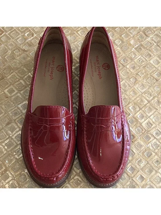NEW Marc Joseph New York Women's Red Patent Leather Loafer 8.5