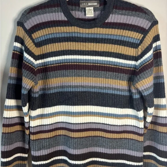 CRB Khakis Merino wool‎ blend size Sstriped Sweater - Multicolor