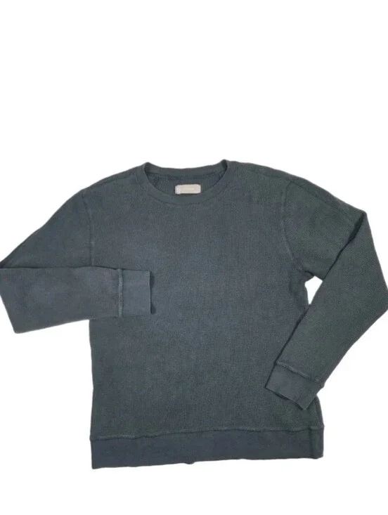 Everlane Waffle Knit Crewneck Shirt Size L Dark Gray Minimalist Gorpcore