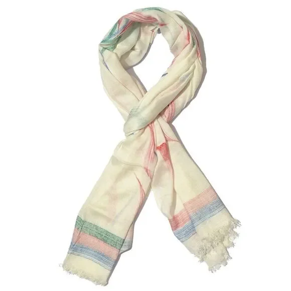Scarf Red, Blue, Green Floral