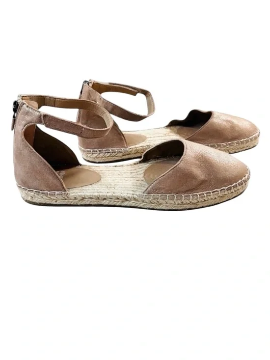 Eileen Fisher Lala Espadrille Flat Sandal, Leather, Metallic Tan,‎ Size 8.5