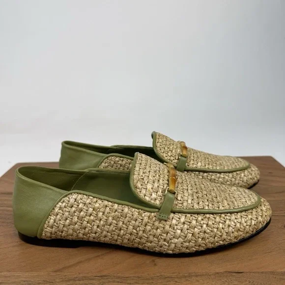 New Paula Torres Lia Raffia Handmade Loafer‎ Shoes Size 7 M