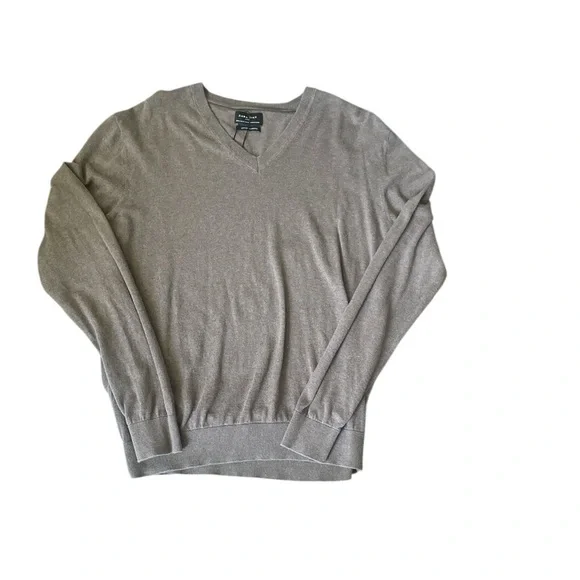 Zara Cashmere Blend Sweater Men's Basic XL V-Neck Brown Classic