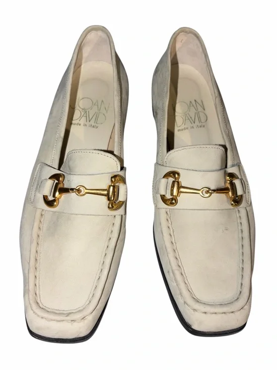 Vintage Joan & David Made Italy Green Suede Leather Horsebit Loafers 8 Old Money