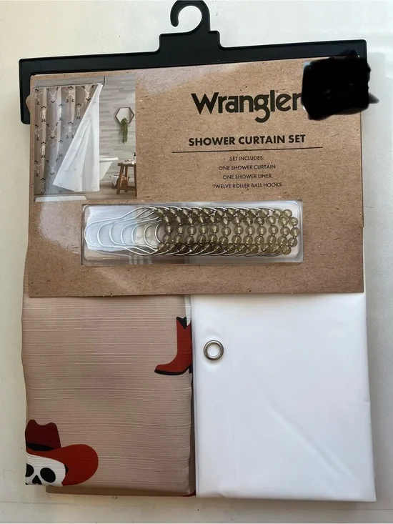 Wrangler Halloween Cowboy Skull Skeleton Shower Curtain Set