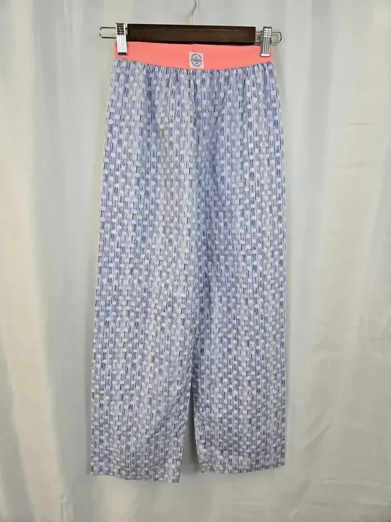 OshKosh B'gosh Dress Pants Girls 12 Blue Striped Pull On Wide Leg Casual Summer