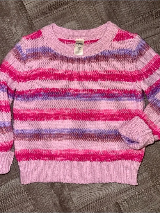 OshKosh B'gosh Pink & Purple Striped Crewneck Sweater
