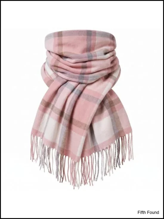 Plaid Winter Scarf Shawl Tassel Wrap 100% Polyester One Size