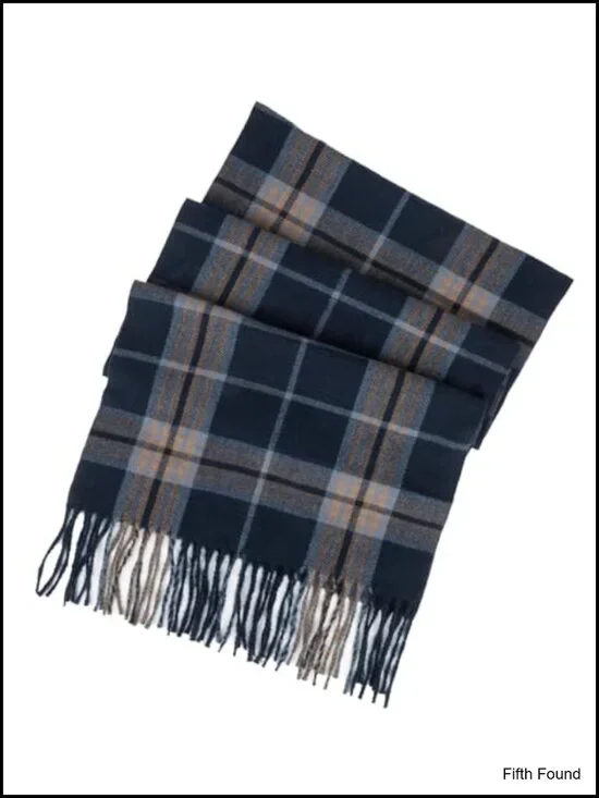 Womens Winter Warm Plaid Scarf Soft Tassel Long Shawl Polyester