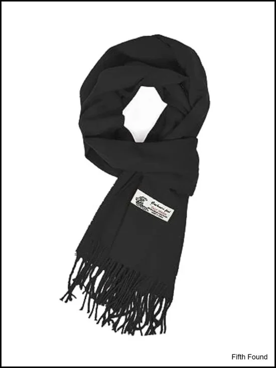Unisex Viscose Winter Scarf Cashmere Feel Soft Classic Tassel Wrap