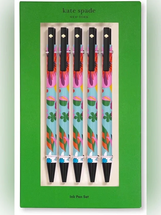 kate spade Floral Pattern Multicolor Ink Pen Set