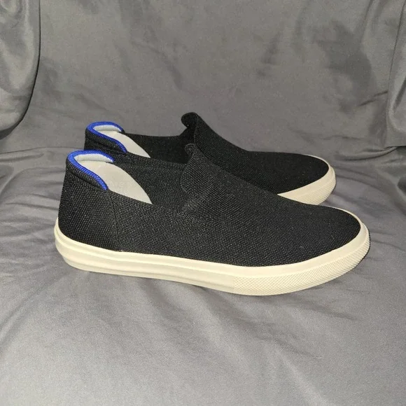 Rothy's Black Knit Slip-On Flats Women's 10 Breathable Casual Rubber Sole Round