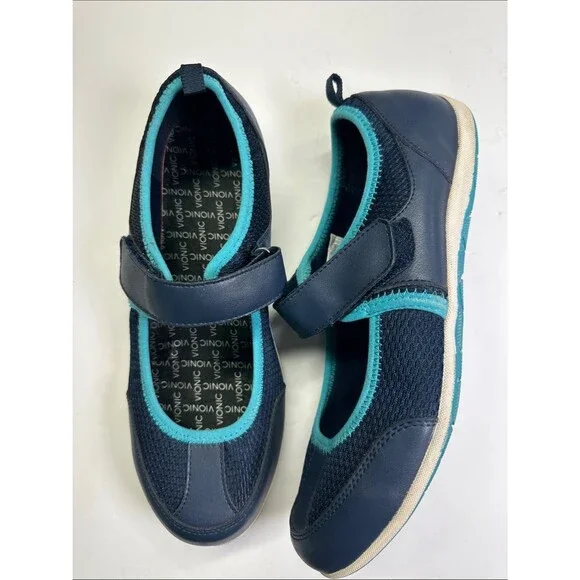 Vionic Ailie Mary Jane Slip On Shoes, Adjustable Hook & Loop Strap, Size 9