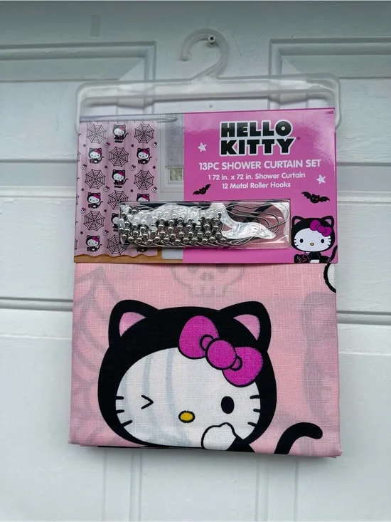 Hello Kitty Pink Shower Curtain Set