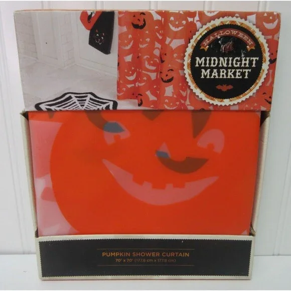 Halloween Pumpkin Jack O Lantern PEVA Shower Curtain 70