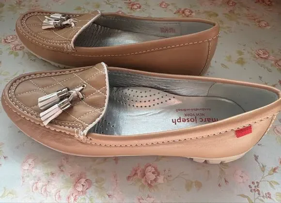 Marc Joseph New York Original Golf Moccasin Leather Tassel Loafers Tan 9X