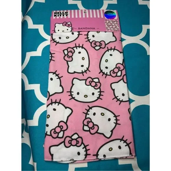 New Hello Kitty Pink Bow Bandana 21” x 21”