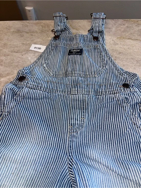 OshKosh B'gosh Blue & White Striped kids overalls