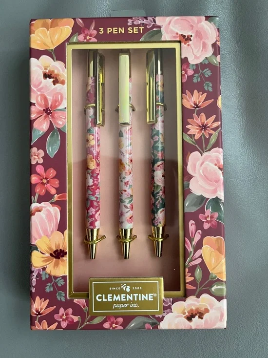 NEW Clementine Multi-Color Floral Pen Set #920032