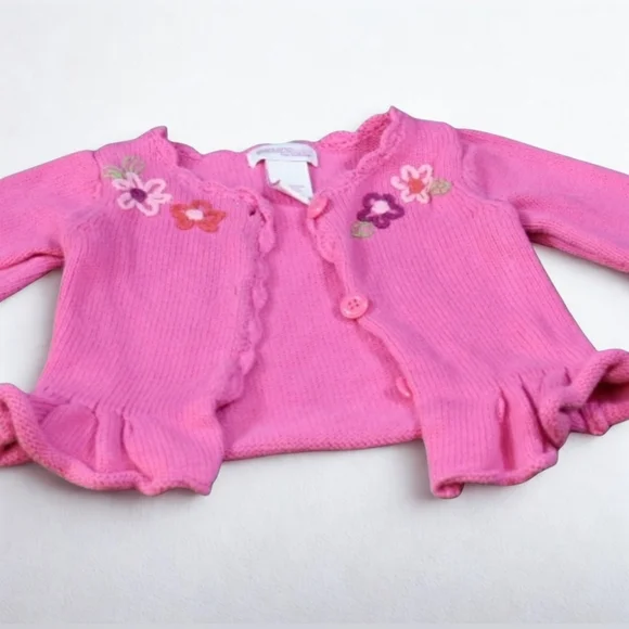 OshKosh B'gosh Pink Kids Sweater with Floral Accents