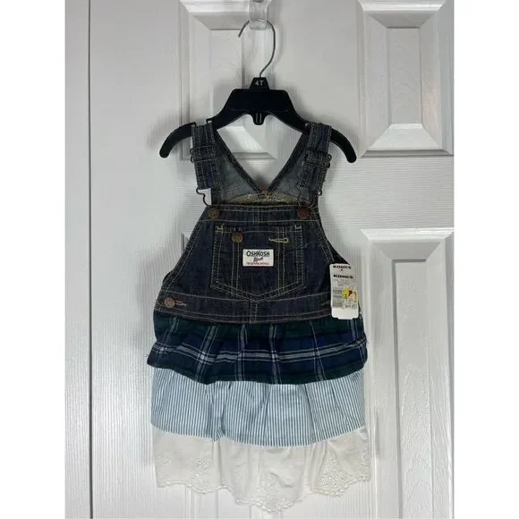 NWT Oshkosh Girls Overall Dress Size 18m