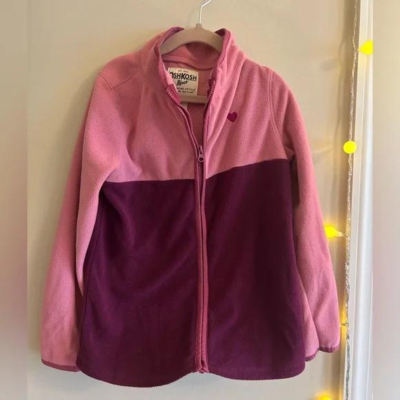 Oshkosh Pink and Purple Fleece Jacket size 7