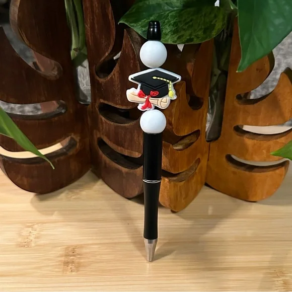 Handmade Silicone Beaded Pen ✏️ Graduation Theme‎ + Refill