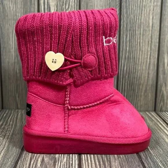 Bebe Girls Pink Boots Winter Warm Cable Knit‎ Sweater Mid Calf Youth 10