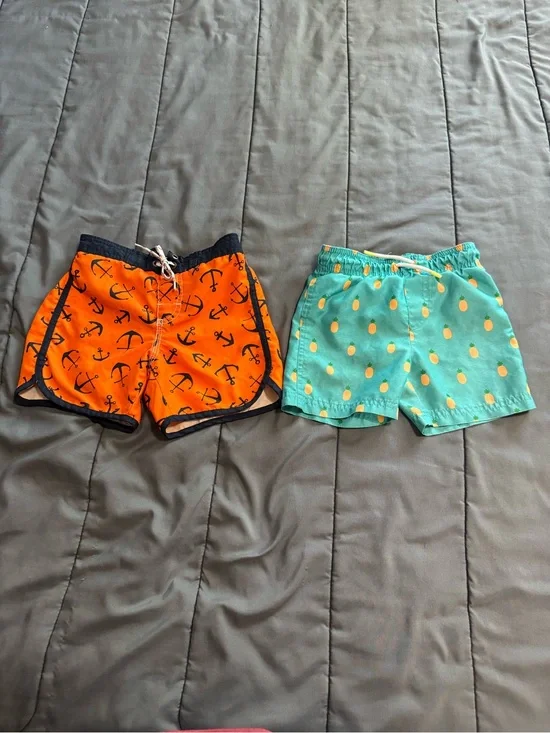Boys Swim Trunks Bundle Size 2T & 3T OshKosh Cat & Jack Pineapple Anchor