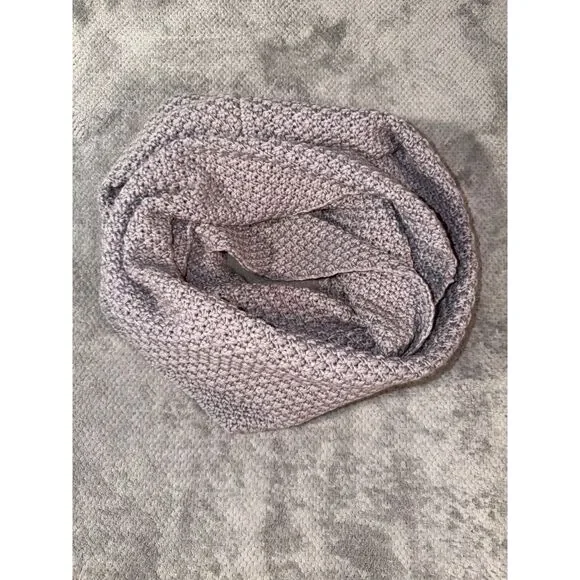 LL Bean Wicked Cozy Scarf Womens Faded Periwinkle Recycled Knit Infinity 518579